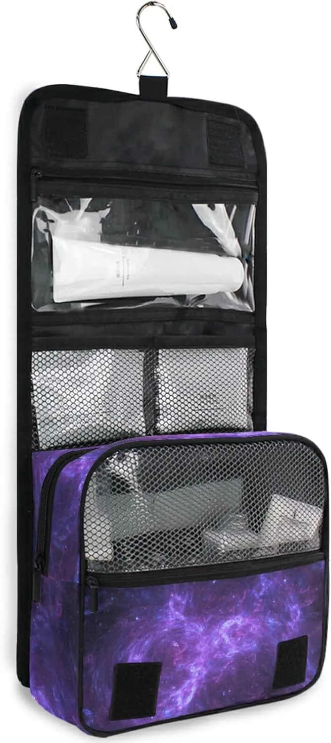 Custom Galaxy Space Travel Hanging Toiletry Bag Personalized Makeup Large Customized Cosmetic Bag Toiletry Organizer Waterproof for Shampoo Full Sized Container Toiletries