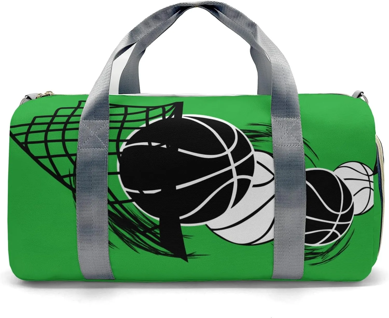 Custom Gift Sport Player Duffel Bag for Basketball Grass Green Travel Weekender Bag,Carry On Bag for Business Trips Sports Bag