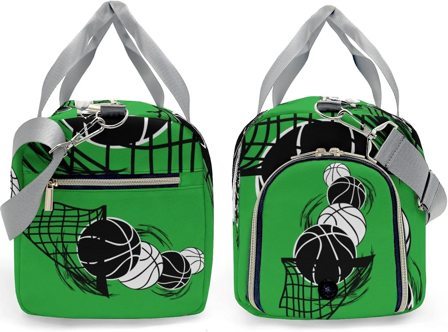 Custom Gift Sport Player Duffel Bag for Basketball Grass Green Travel Weekender Bag,Carry On Bag for Business Trips Sports Bag
