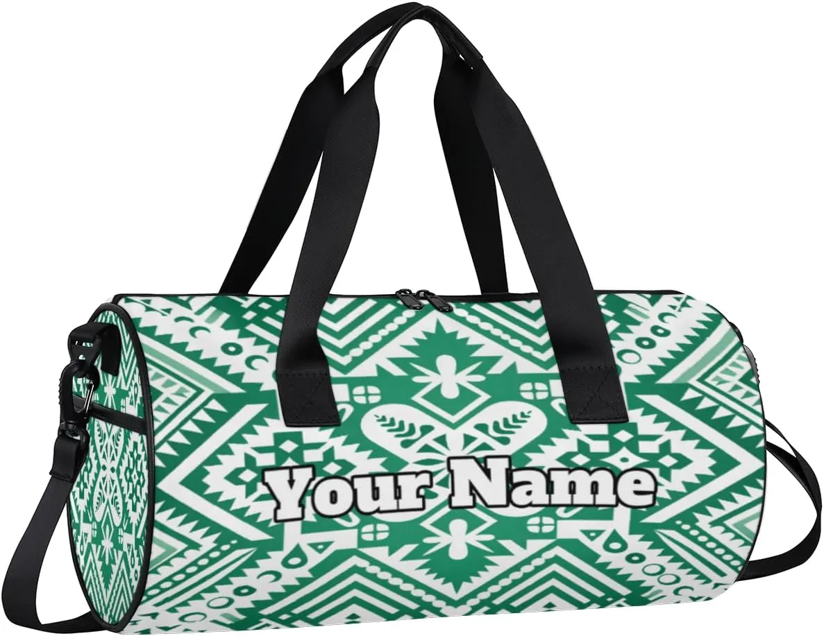 Custom Gym Bag for Women Men with Name, Personalized Aztec Southwest Duffel Bag for Sports, Waterproof Dance Bag, Lightweight Carryon Gym Bag, Aztec Print