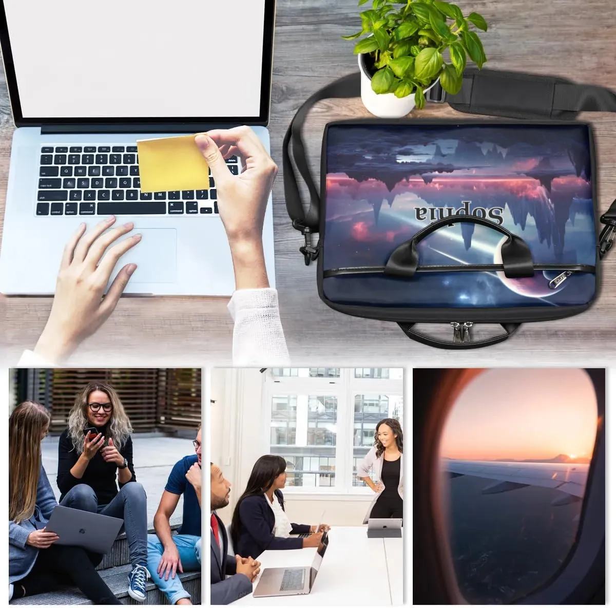 Custom-Laptop-Bag for-Adults Personalized Laptop-Shoulder-Bag with-Name Computer-Bag Meteor Work-Bag