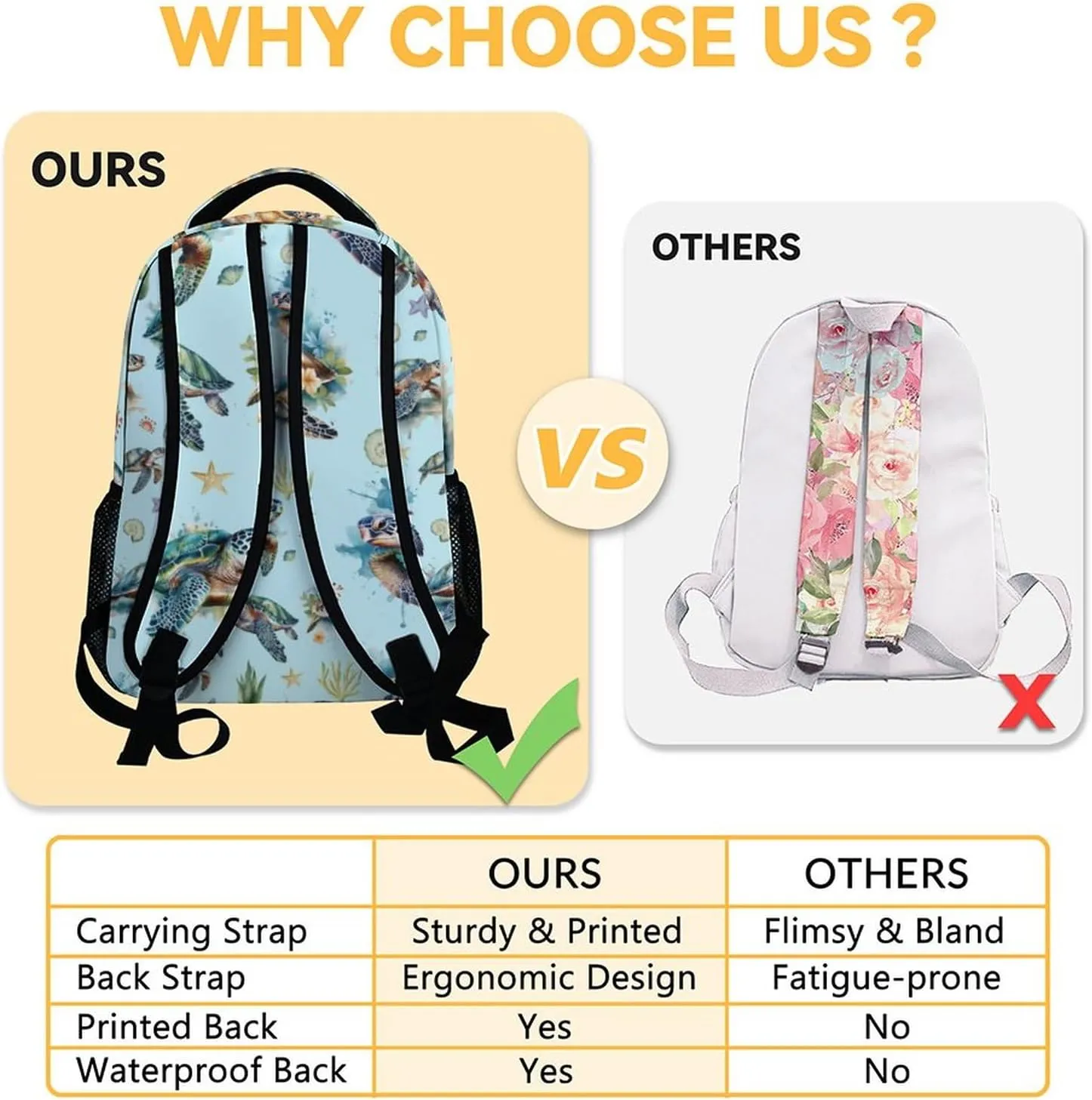 Custom Sea Turtle Backpack for Girls - 16 Inch Blue Backpacks for School - Cute Lightweight Bookbag for Kids