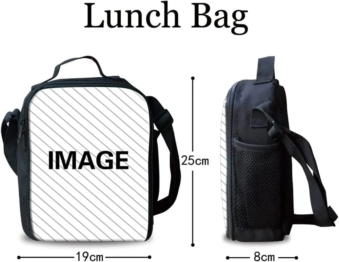 Customize Name Backpack for Boys with Lunch Box Set,Soccer Custom Bookbag Elementary Middle Personalized School Bag for Girls Teen Pencil Bag Galaxy Space