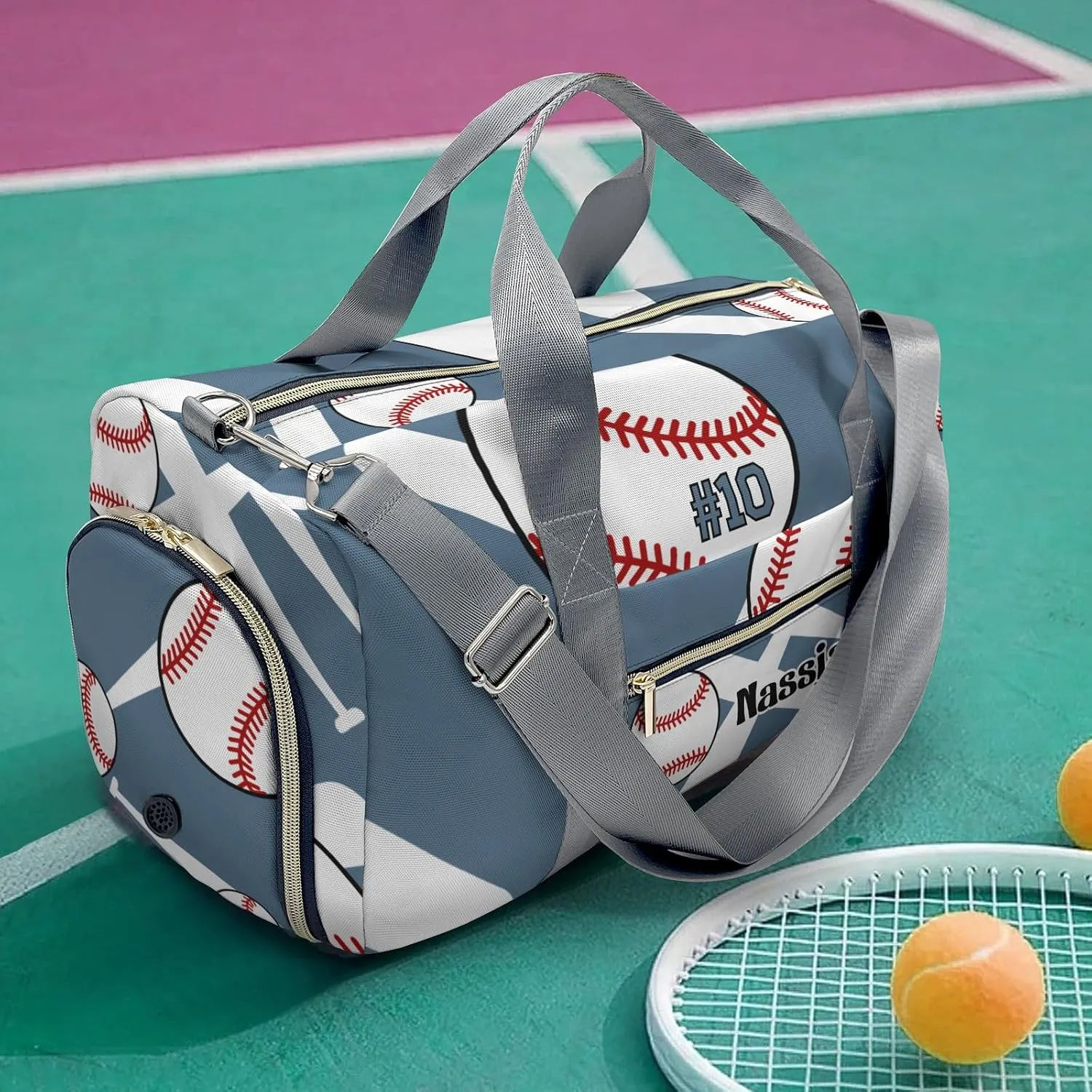 Custon Name Team Baseball Aegean Gym Sport Yoga Duffel Bag Sport Player Travel Bag,Sport Gym Bag Personalized Gift for Travel Hand Bag Carry on Bag