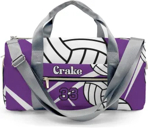 Custon Name Team Volleyball Purple Gym Sport Yoga Duffel Bag Sport Player Travel Bag,Sport Gym Bag Personalized Gift for Travel Hand Bag Carry on Bag