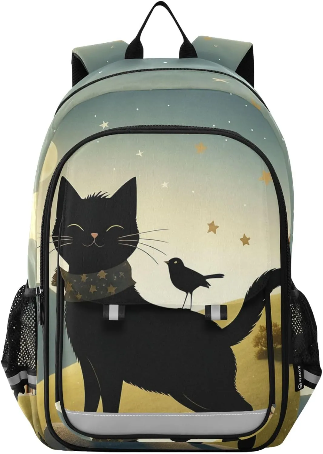 Cute Cat Bird Print Backpack for Boys Middle-School Elementary Bookbags 20325562