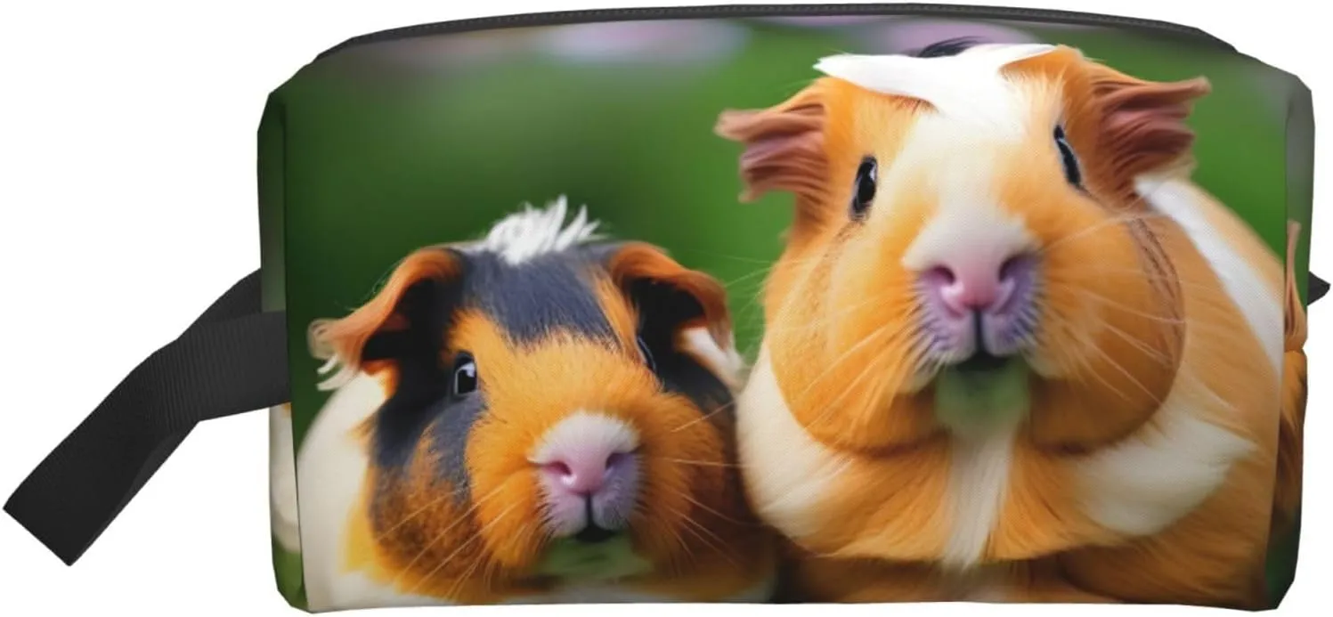 Cute guinea pigs Print Toiletries Makeup and Daily Essentials Large Capacity Zippered Storage Travel Bag