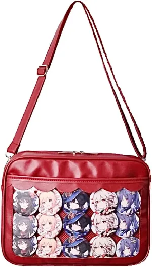 Cute Ita Bag Multi-Purpose Crossbody Bag Messenger Bag Shoulder Tote Bag Purse Kawaii Anime Pin Display Bag for Cosplay