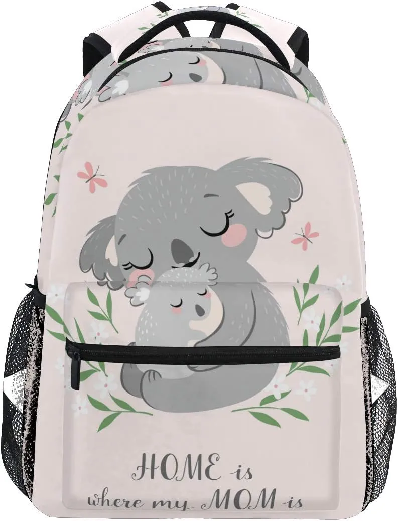 Cute Koala Bookbag for Boys Girls, School Backpack Elemantary School Casual Travel Bag Computer Laptop Daypack One Size