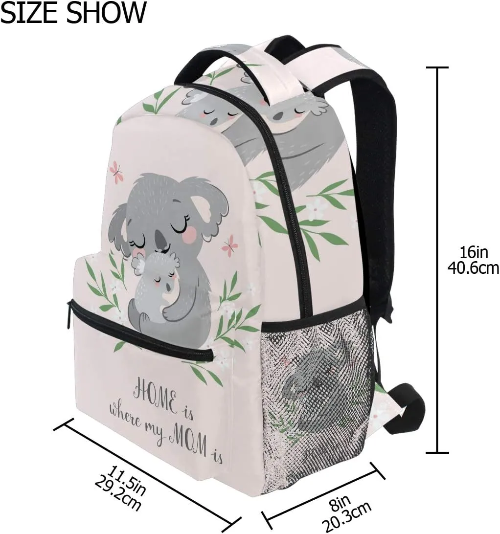 Cute Koala Bookbag for Boys Girls, School Backpack Elemantary School Casual Travel Bag Computer Laptop Daypack One Size