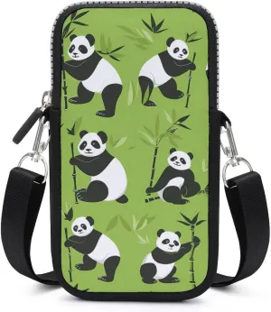 Cute Panda Bear Art Crossbody Bag for Women Men Phone Purses Shoulder Bag Handbag