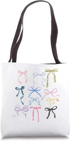 Cute Trendy Bows Pastel Coquette Tote Bag
