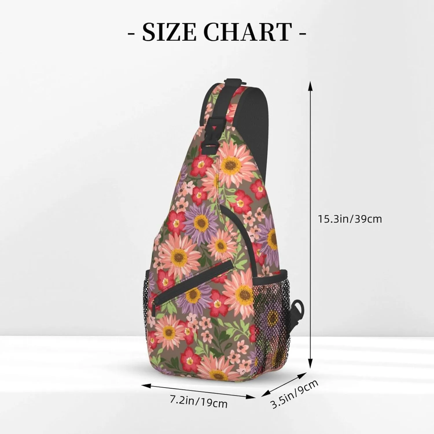 Daisy Flower Sling Backpack Chest Bag Crossbody Shoulder Bag Gym Cycling Travel Hiking Daypack For Men Women