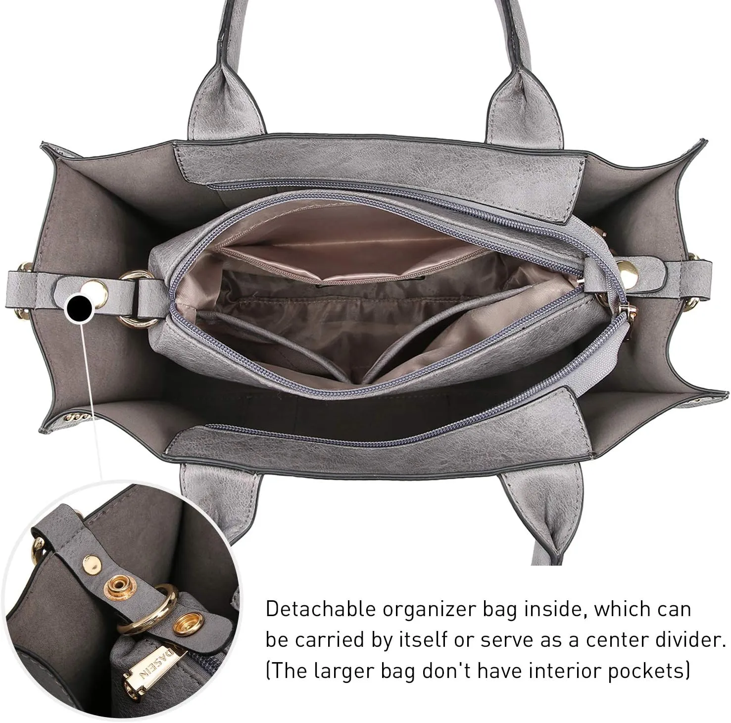 Dasein Purses Handbags for Women Tote Wallet Set Top Handle Satchel Shoulder Hobo Bag 3pcs