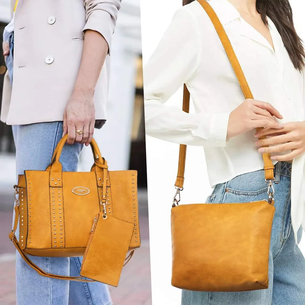 Dasein Purses Handbags for Women Tote Wallet Set Top Handle Satchel Shoulder Hobo Bag 3pcs