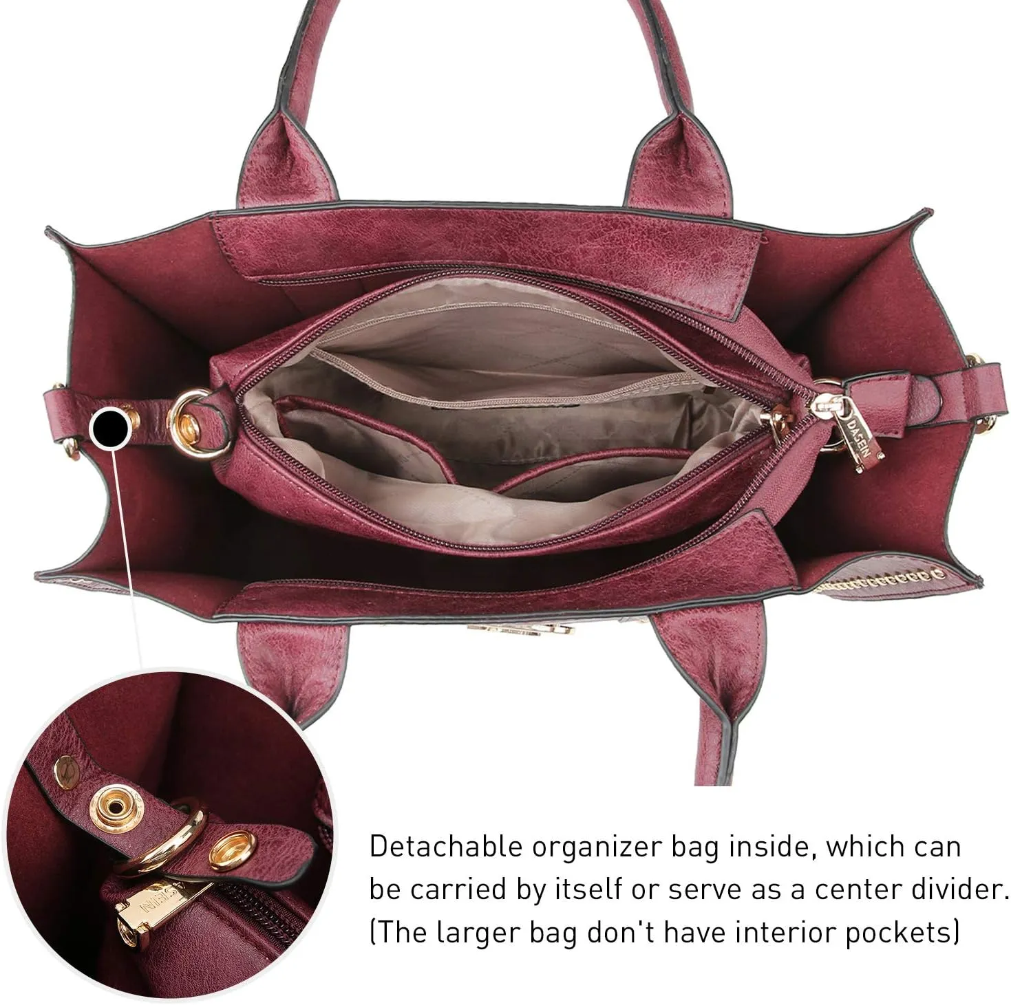 Dasein Purses Handbags for Women Tote Wallet Set Top Handle Satchel Shoulder Hobo Bag 3pcs