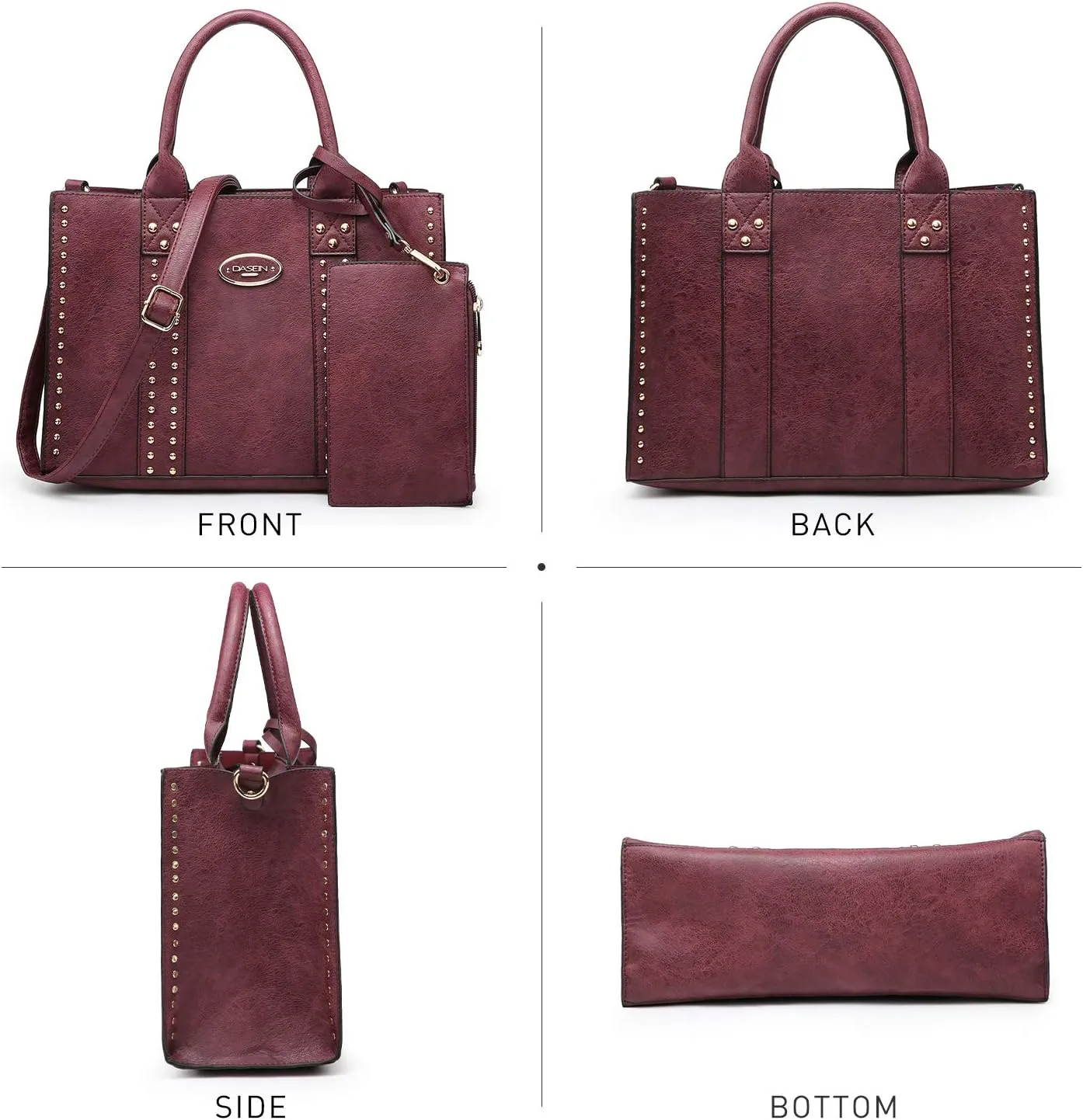Dasein Purses Handbags for Women Tote Wallet Set Top Handle Satchel Shoulder Hobo Bag 3pcs