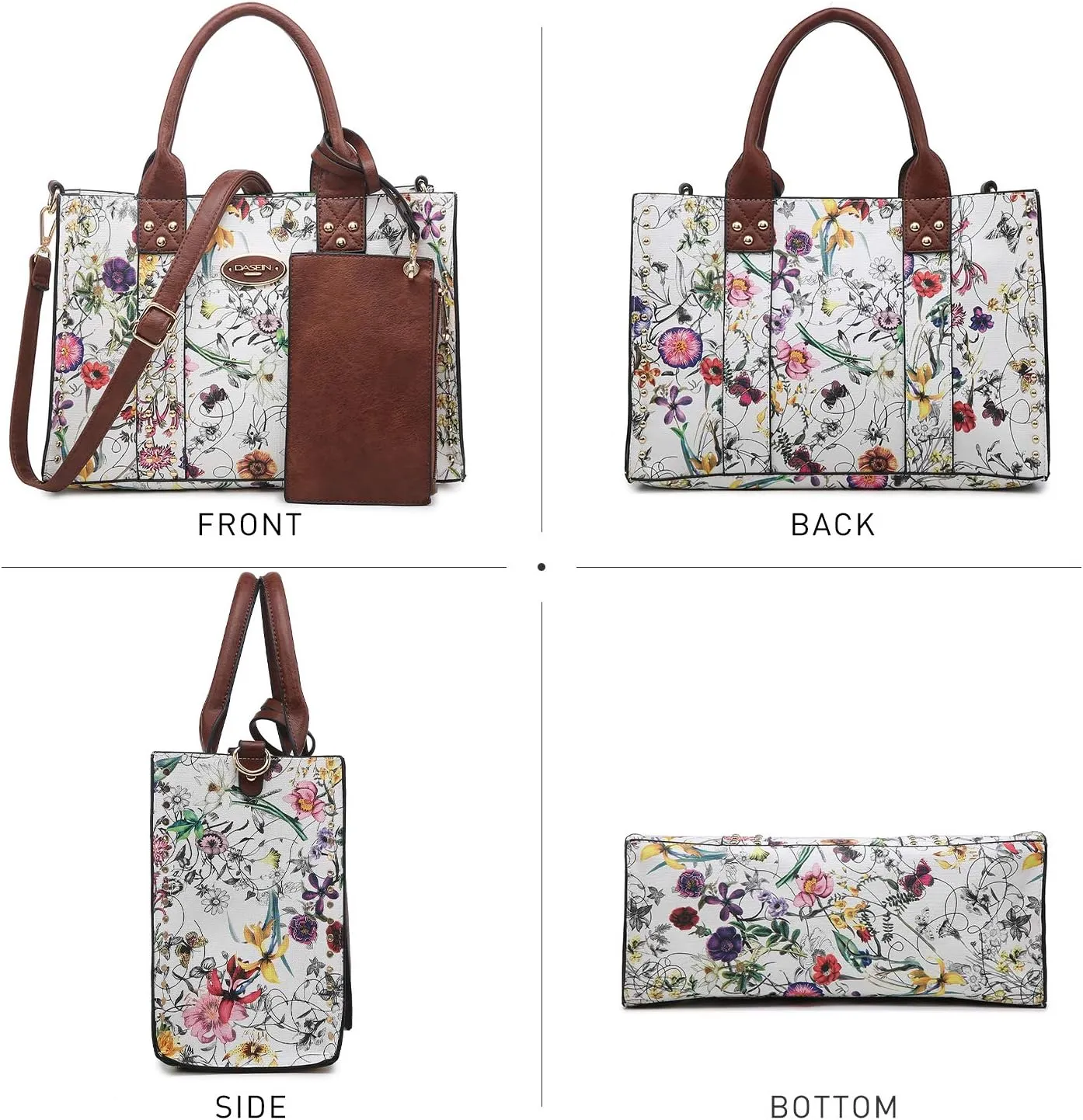 Dasein Purses Handbags for Women Tote Wallet Set Top Handle Satchel Shoulder Hobo Bag 3pcs