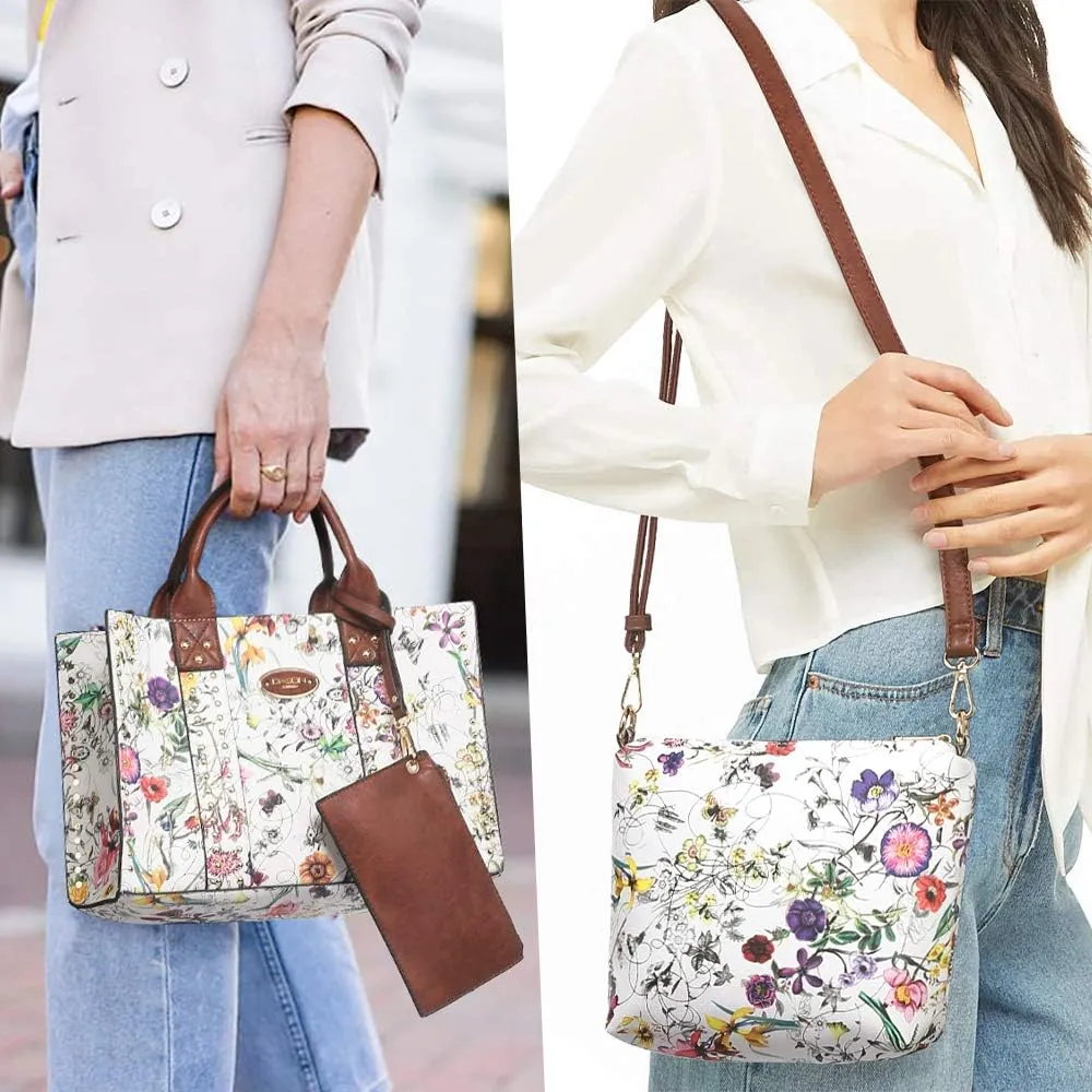 Dasein Purses Handbags for Women Tote Wallet Set Top Handle Satchel Shoulder Hobo Bag 3pcs