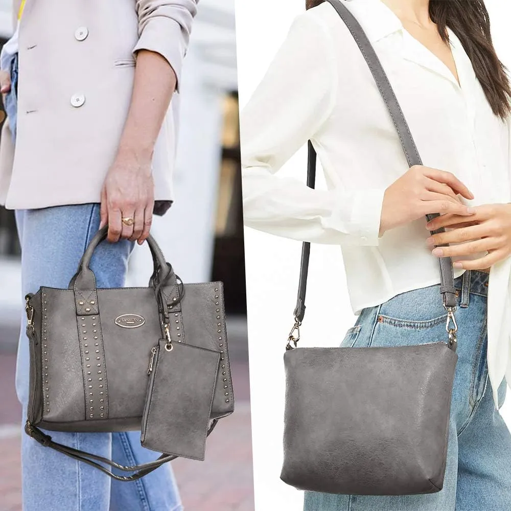 Dasein Purses Handbags for Women Tote Wallet Set Top Handle Satchel Shoulder Hobo Bag 3pcs