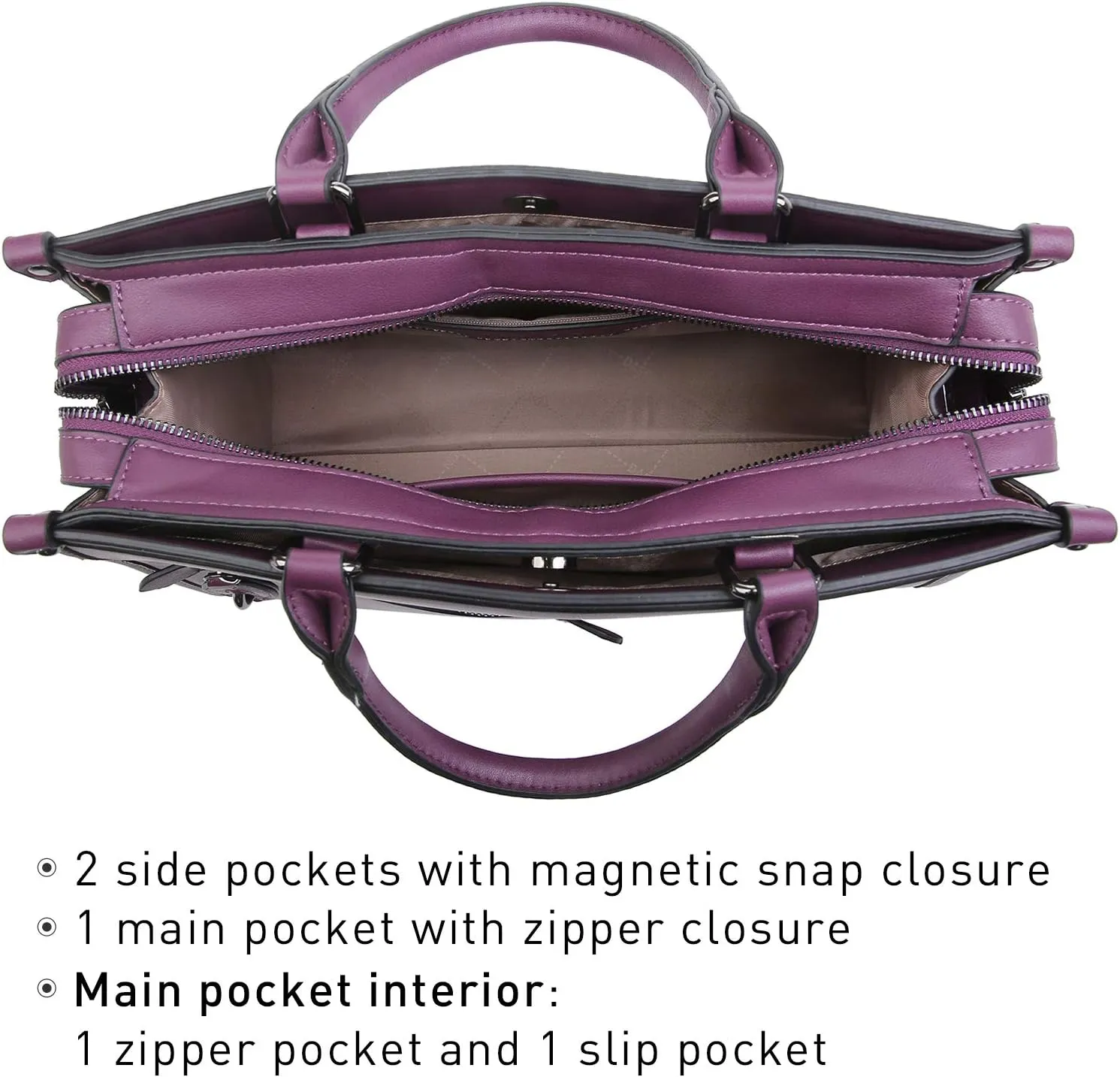 Dasein Women Purses Satchel Handbags Top Handle Bags Work Tote Shoulder Bag With Long Strap Matching Wallet