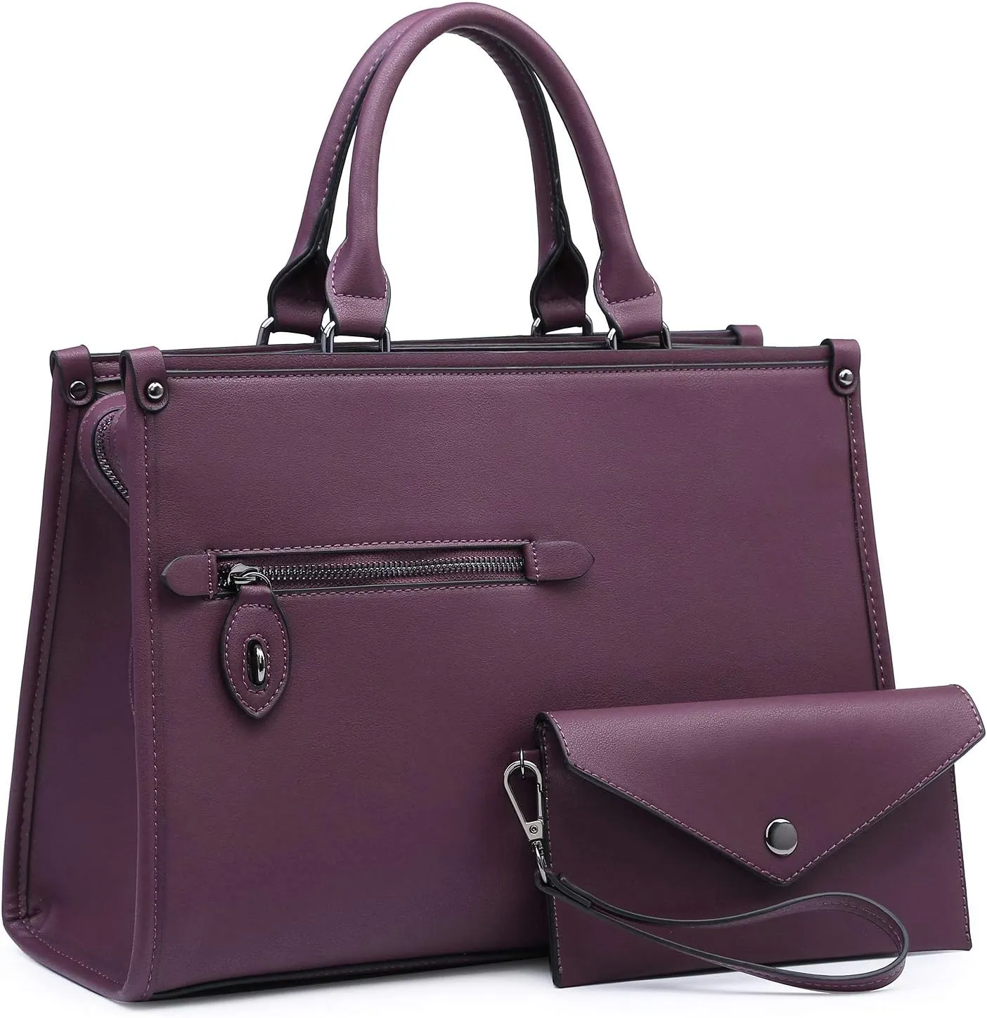 Dasein Women Purses Satchel Handbags Top Handle Bags Work Tote Shoulder Bag With Long Strap Matching Wallet