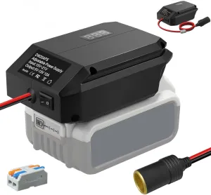 DC 20V to12V Step Down Converter for Dewalt 20V Max Lithium Battery, Power Wheels Adapter,DC 12V(5-13V) Buck Converter Regulator for RC Car, Cigarette Lighter Adapter (No Battery)