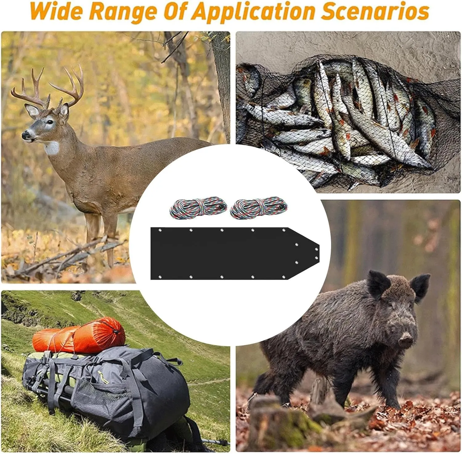 Deer Drag Sled - Heavy Duty Hauler Sled | Heavy Duty Dead Firewood Sled, Game Sled for Deer with 2 Ropes, Multi Purpose Utility Sled for Hauling Ice Snow and Fishing Supplies Deer