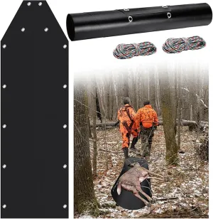 Deer Drag Sled, Heavy Duty Multi Purpose Utility Sled, Portable Tear Resistants Thickened Snow Sledding Pad with Pull Rope Hauling Ice Fishing Supplies