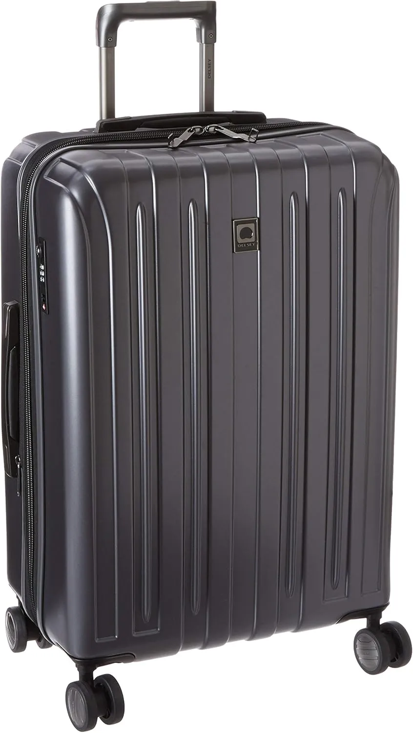 DELSEY PARIS Titanium Hardside Expandable Luggage with Spinner Wheels Checked Luggage, Graphite, Checked-Medium 25 Inch