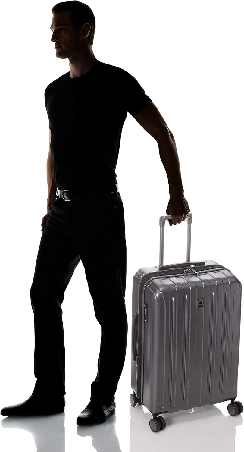 DELSEY PARIS Titanium Hardside Expandable Luggage with Spinner Wheels Checked Luggage, Graphite, Checked-Medium 25 Inch
