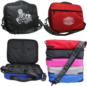 Deluxe Yo-Yo Bag - YoYo Carry Case - Holds 12 Yo-Yos- Triple Stitch Shoulder Strap - Double Graphics (Black)