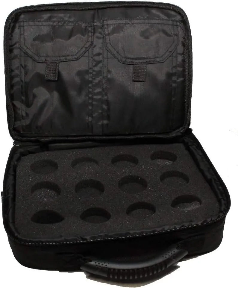 Deluxe Yo-Yo Bag - YoYo Carry Case - Holds 12 Yo-Yos- Triple Stitch Shoulder Strap - Double Graphics (Black)