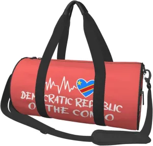 Democratic Republic Of The Congo Heartbeat Duffel Bag Gym Bag Travel Sports Tote Large Foldable Beach Swim Yoga0