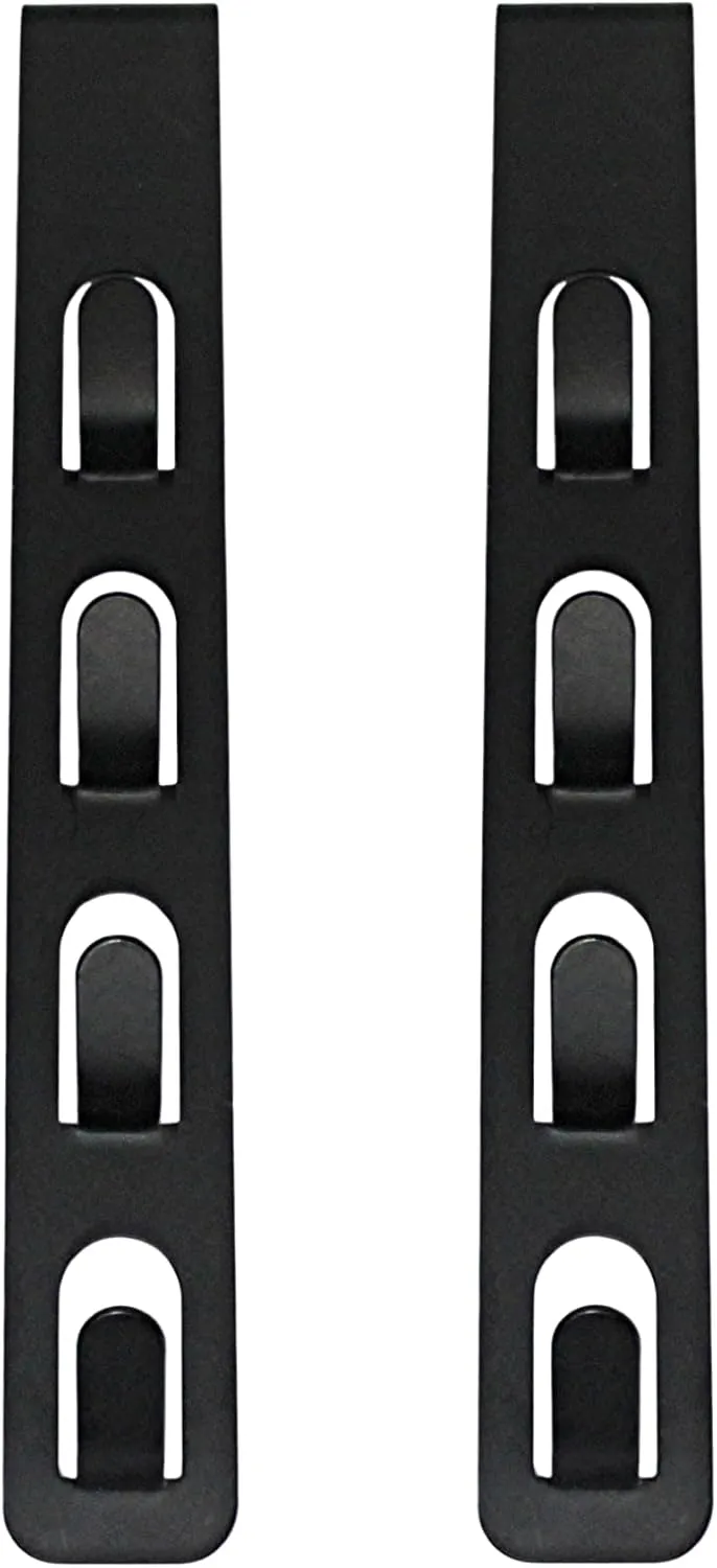 Dependable Industries inc. Essentials Set of 2 Space Saving Over The Door Hook Closet Storage Utility Multi Purpose Storage System (Black)