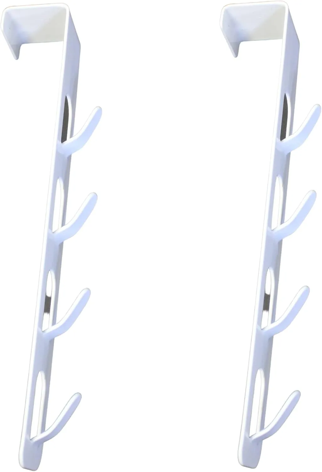 Dependable Industries inc. Essentials Set of 2 Space Saving Over The Door Hook Closet Storage Utility Multi Purpose Storage System (White)
