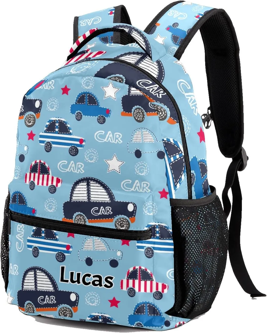 Deven Cute Car Cartoon Personalized Kids Backpack for Boy/Girl Teen Primary School Daypack Travel Bag Bookbag