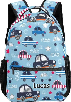 Deven Cute Car Cartoon Personalized Kids Backpack for Boy/Girl Teen Primary School Daypack Travel Bag Bookbag