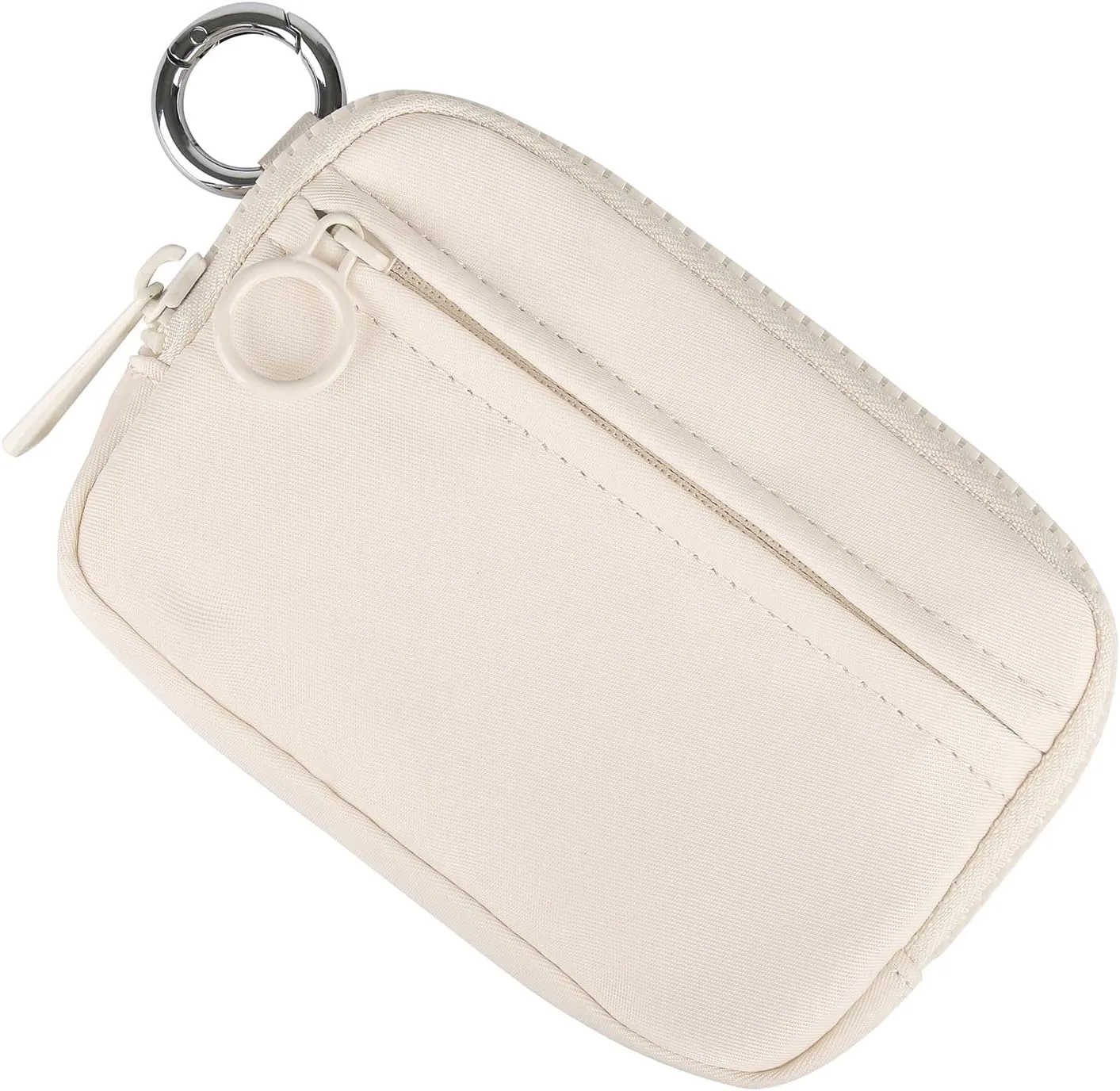 Didida The Iris Wallet Zip Card Case with ID Window Purses for Women Coin Purse with Zipper Mini Portable Keychain Wallet, Beige