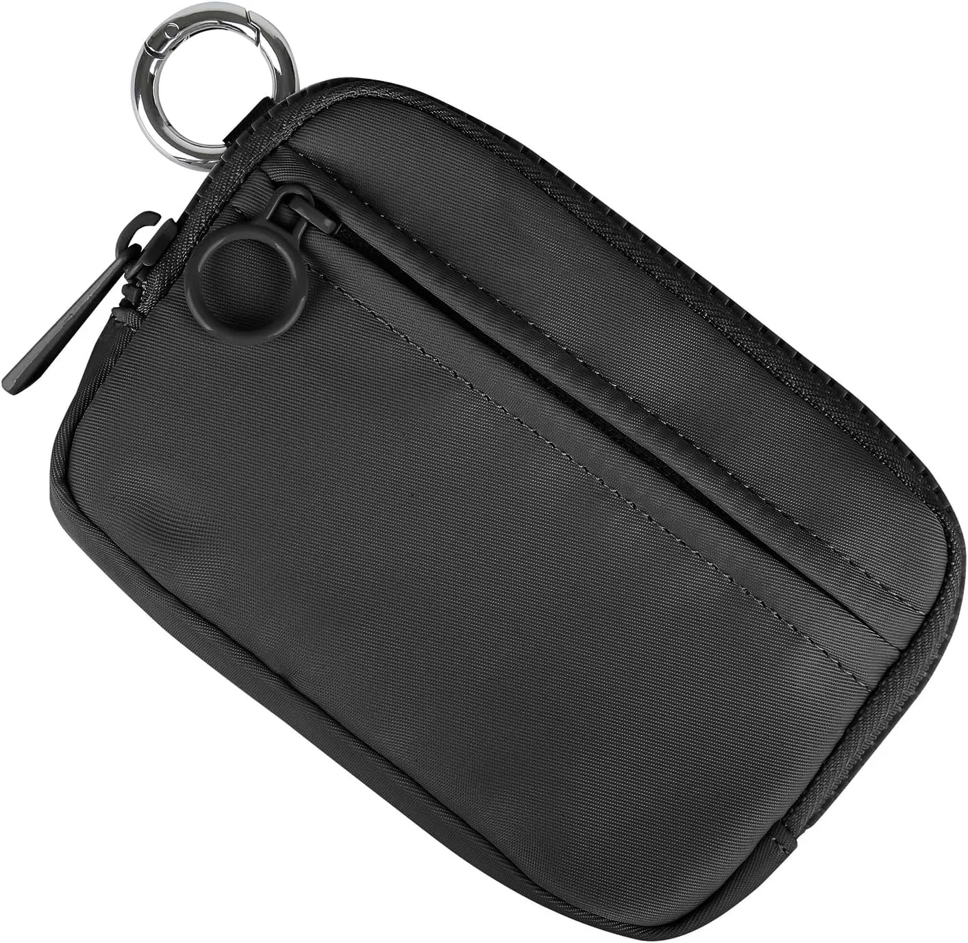 Didida The Iris Wallet Zip Card Case with ID Window Purses for Women Coin Purse with Zipper Mini Portable Keychain Wallet, Black