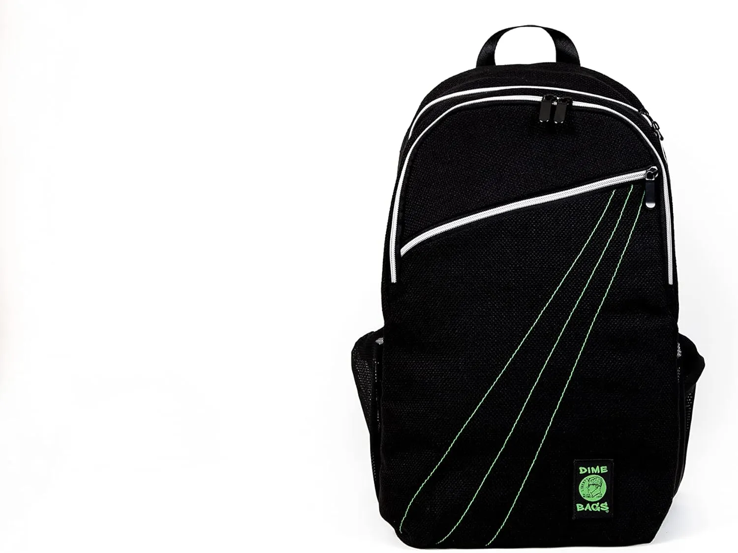 DIME BAGS City Dweller Casual Hemp Backpack with Padded Laptop Compartment and Water Bottle Holder (Black)