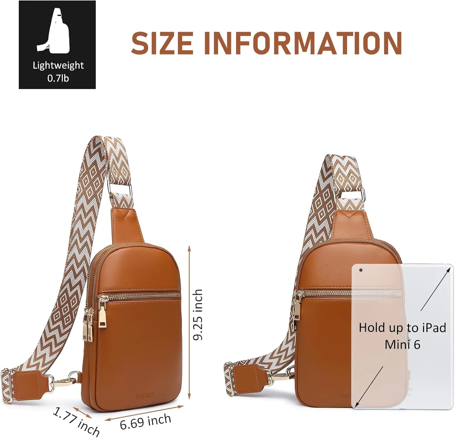 DIOMO Anti Theft Small Sling Bag for Women Cross Body Bag Trendy, RFID Fanny Packs Vegan Leather for Women Travel Belt Purse