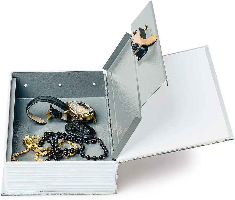 Diversion Book Safe Storage Box (9.5"×6"×2.2"), Dictionary Secret Safe Can with Security Combination Lock, Diversion Book Hidden Safe (Paris,Combination)
