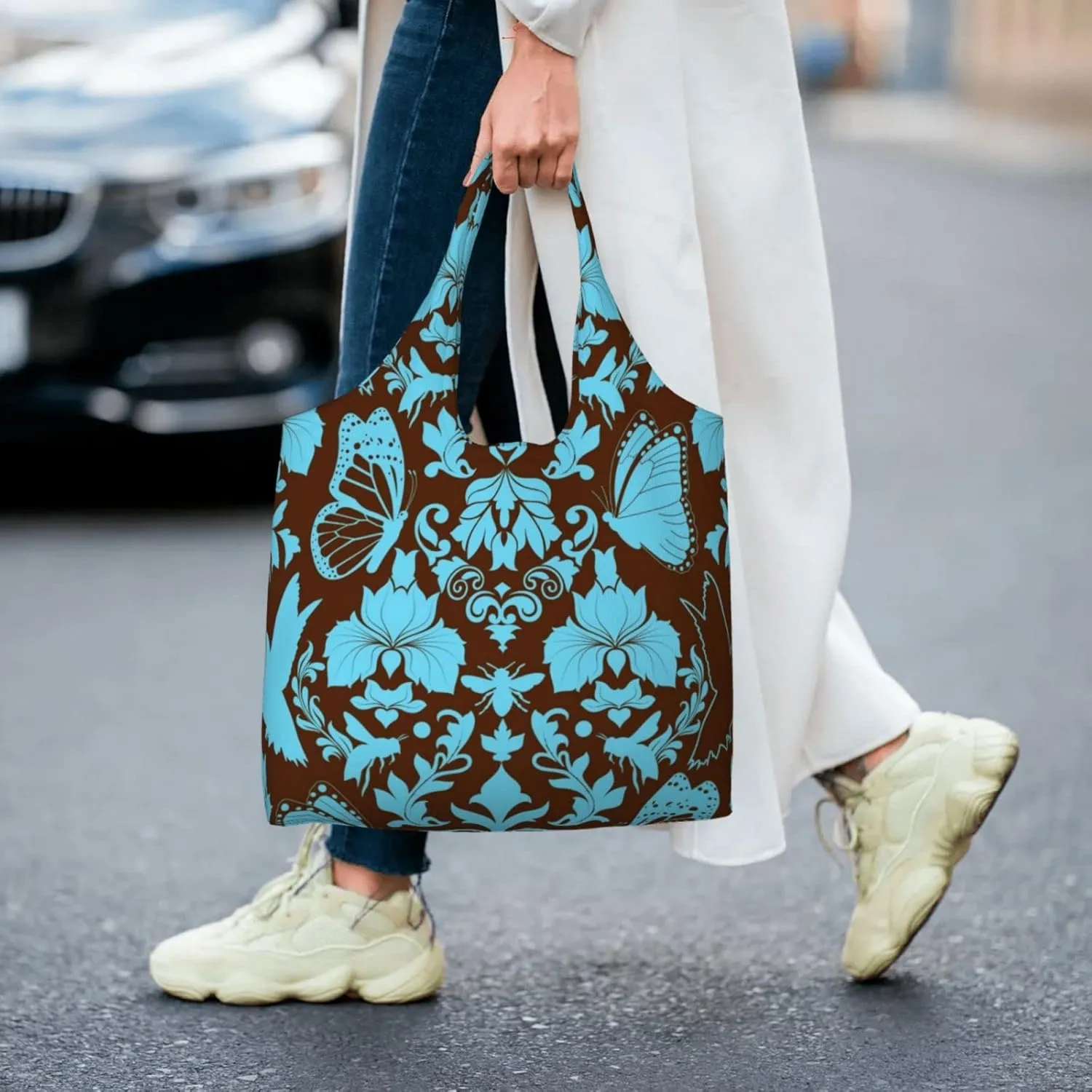 DKJlitter Fashion Canvas Tote Bag, Reusable Grocery Shopping Bag, Large capacity shopping bag Daily Utility Bag