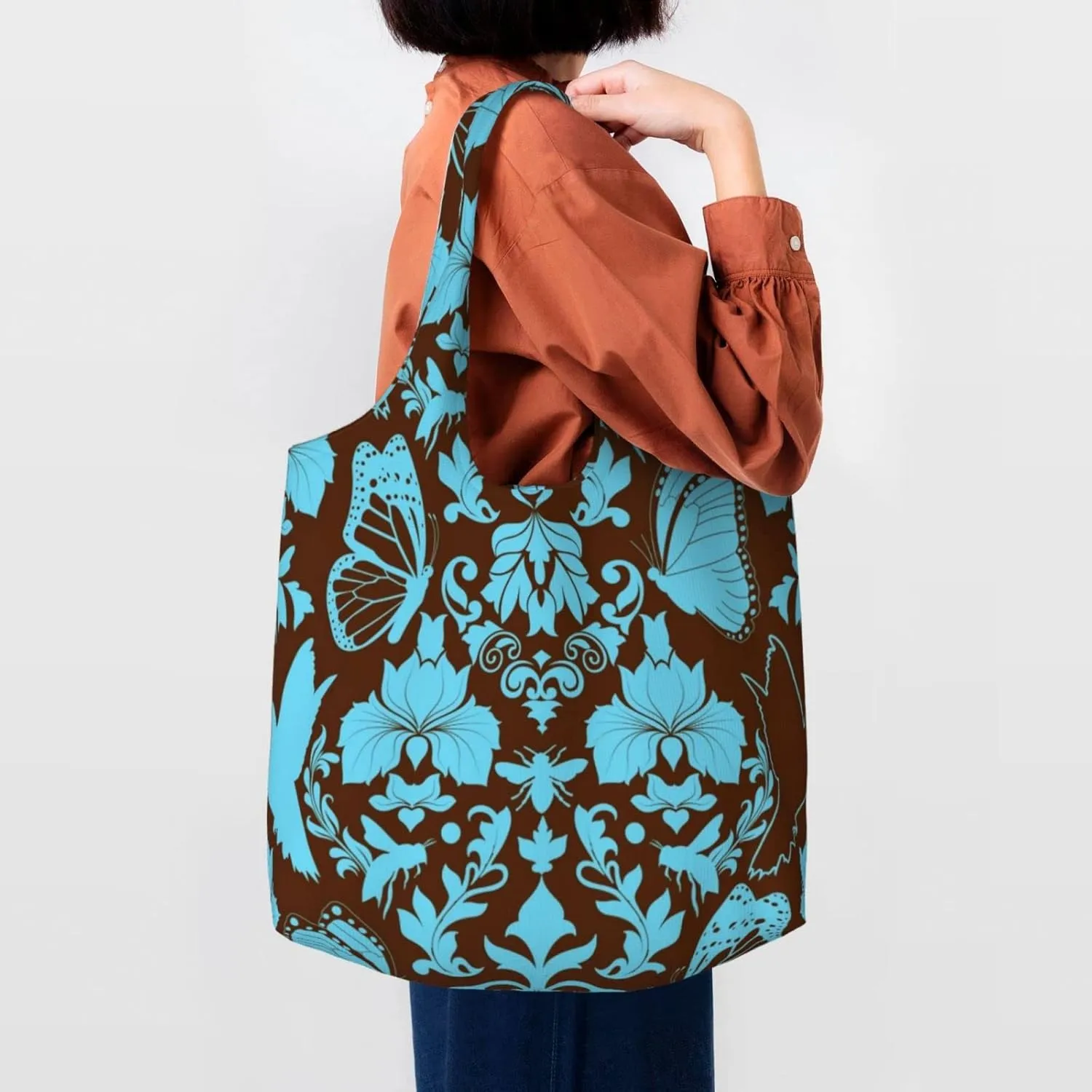 DKJlitter Fashion Canvas Tote Bag, Reusable Grocery Shopping Bag, Large capacity shopping bag Daily Utility Bag