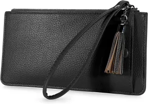 DOB SECHS Small Leather Wristlet Wallet for Women Women's Clutch Handbags Purses Cell Phone Pocket Pouch Bags with Card Slots