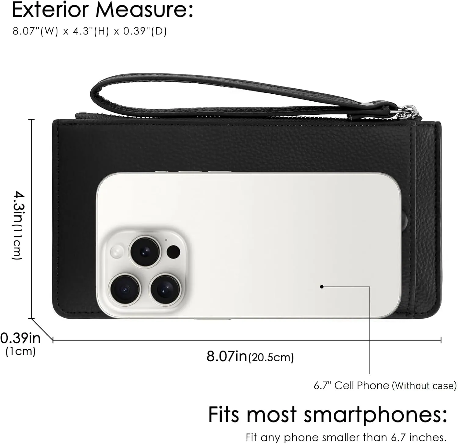 DOB SECHS Small Leather Wristlet Wallet for Women Women's Clutch Handbags Purses Cell Phone Pocket Pouch Bags with Card Slots