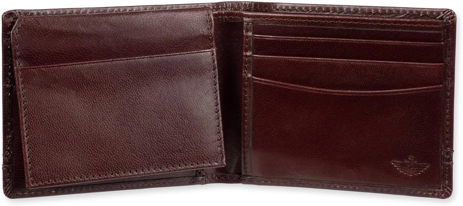 Dockers Men's Extra Capacity Bifold Wallet with ID Window and Multiple Card Slots