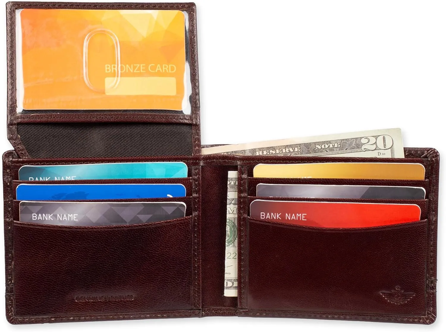 Dockers Men's Extra Capacity Bifold Wallet with ID Window and Multiple Card Slots