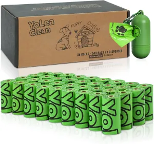 Dog Poop Bags, Unscented Poop Bags Rolls with Dispenser, Heavy Duty, Extra Thick, Leak Proof, Eco-Friendly Pet Waste Bags, 540 Count
